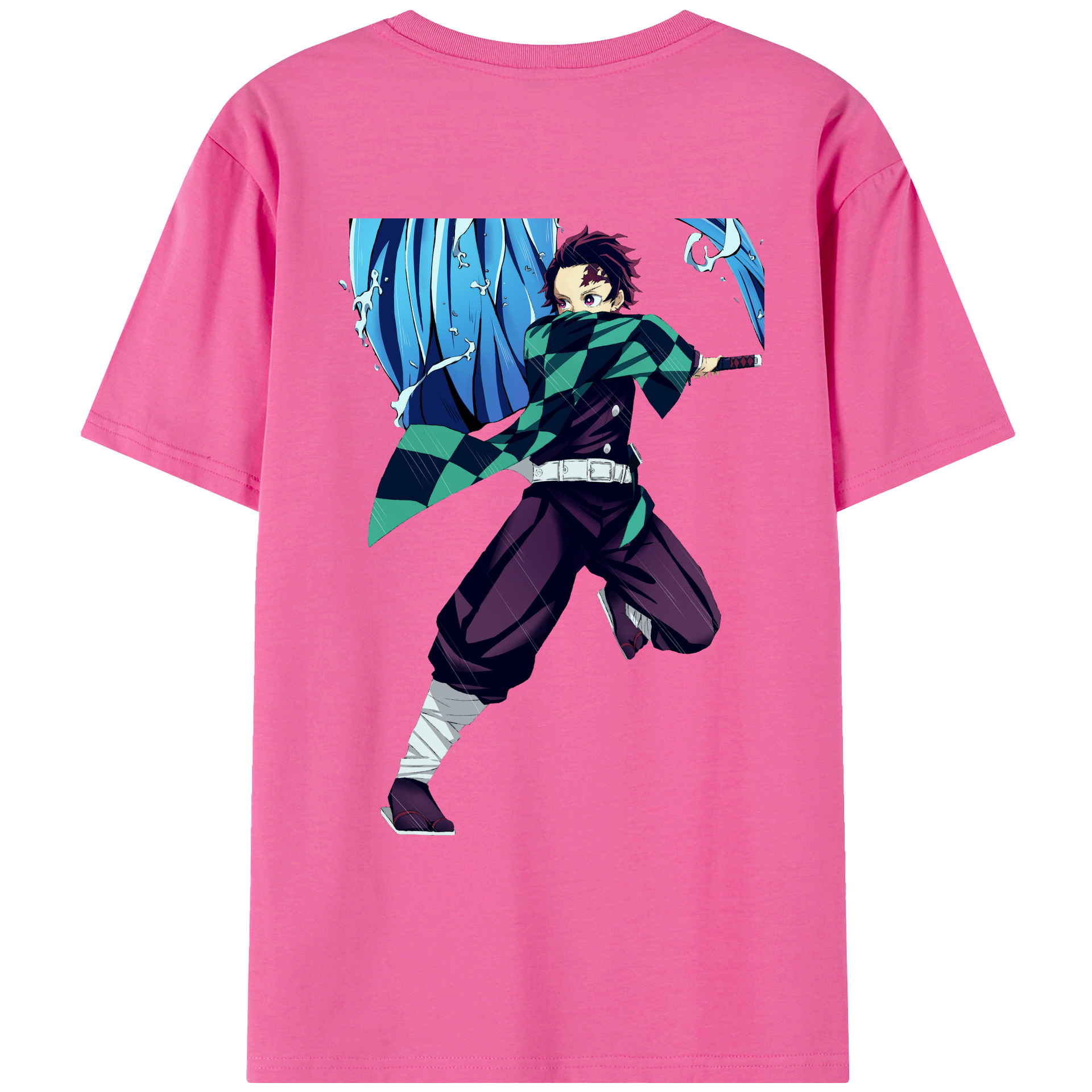 （画像用） 鬼滅の刃 竈門 炭治郎／かまど たんじろう Kamado Tanjirou レディース半袖Tシャツ(バックプリント)